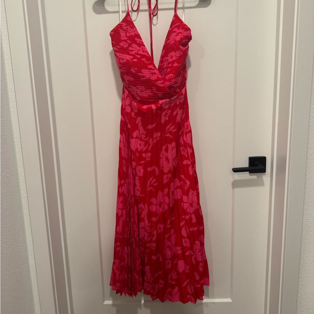 Red floral dress